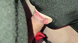 Huge cum load covers gummy candies she eats with pleasure