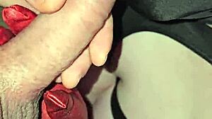 Huge cum load covers gummy candies she eats with pleasure