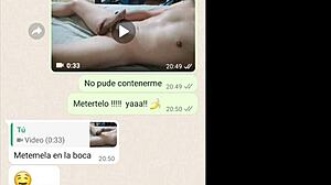 My Latina girlfriend heats up with banana play in web chat part 4.