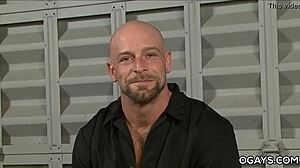 The muscular mature bodybuilder is masturbating solo with toys in his hairy ass