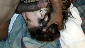 Sexy Latina in fishnets seduces with her big black cock.