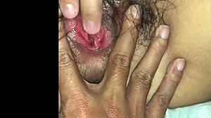 Vietnamese wife shows big pussy boldly to guys