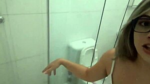 that hot naughty babe during cleaning gets all exhibitionist with her pussy fetish masturbation