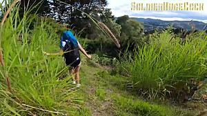 she sneaks onto private property and rides the butler's cock to avoid police trouble