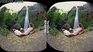 Hottie lesbian Sierra masturbates intensely in 3D VR