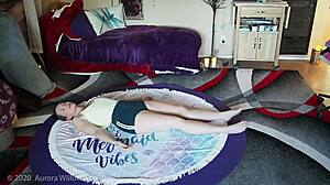 Yoga lesson with huge feet focus