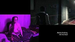 Brunette with big tits plays naked in evil within 2 part 6