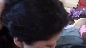 Schizo latina bbw struggles with sucking cock for cash