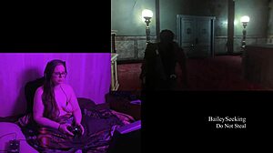 Brunette with big tits plays naked in evil within 2 part 6