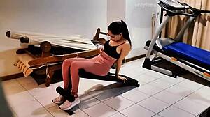 i finally had sex with the pretty girl from the gym. petite and skinny, creampie fun! 😍