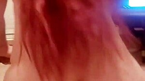 Point of view of a redhead woman in reverse cowgirl leading to climax.