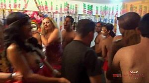 Brazilian Latina Big Ass Gangbang Orgy at Carnaval Zicabrava Party With Monster Cocks