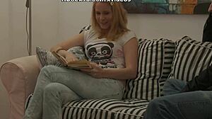 shy blonde dives into wild hardcore sex on camera