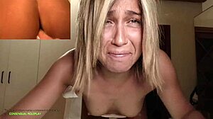 First anal defloration with painful creampie, ouch! 😱