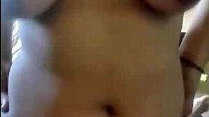 Casual hookup with ex-girlfriend who has big tits riding cowgirl style.