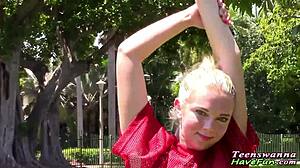 real teen 18+ gets fucked and facialed at party