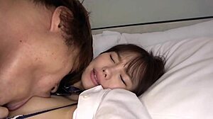 Hey, check this Japanese cutie with natural tits giving hardcore blowjob in part 2, wanna see her skills with that tiny body?