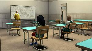 Teacher and Student in Classroom