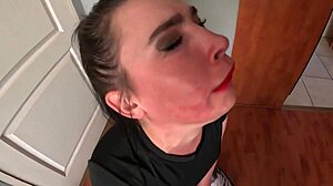 Throat slamming a bitch with hard hand slaps on face