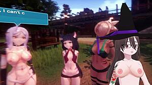 let's play monster girl island 01, it's an anime game with monster girls