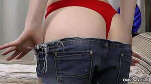 This teen just finger fucks her pink vagina until climax!