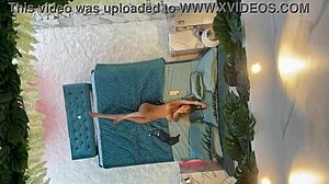 Russian Monika Fox With Big Fake Tits And Piercings Poses Naked On Bed