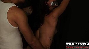 Family Domination: Petite Tattooed Teen Gives Slow Handjob