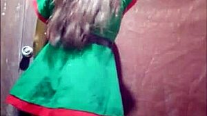 Stepsister Dances Sexy in Elf Costume!