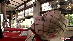 Blonde and redhead sluts get assfucked in a group