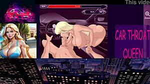 blonde gives sloppy deepthroat blowjob in car for second time