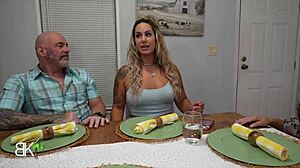 misty meaner surprises stepdad scott trainor with a naughty father's day gift