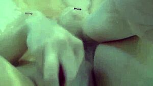 sexy nadia takes a bath with some rubber duckies masturbating