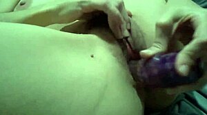 Wife Pounds Her Pussy With Purple Dildo