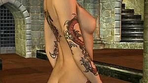 3d Brunette Babe With Pigtails