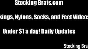 Checking out my new fishnets.