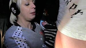 Cum slut blonde Loz Lorrimar dogging at night sucks off strangers and takes facials