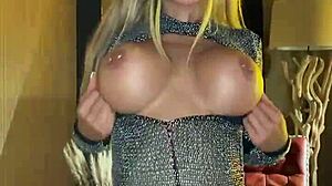 monika fox with big boobs strips for nude posing