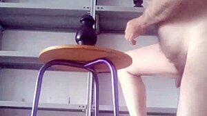 fooling around with a large toy in private