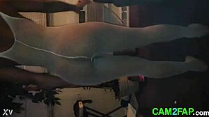 Ebony amateur flashes her big ass in free porn video