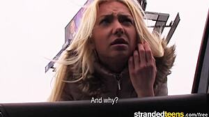 Stranded teen with natural tits in hardcore cumshot