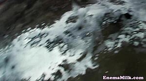 Milk Squirting Lesbians Obsessed with Enema Play