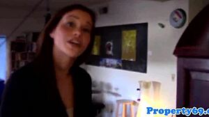 realtor sucks buyer's cock before he fucks her pussy in doggy