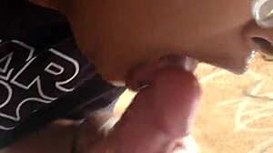 Allyson swallows Billy's cock