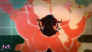 Succubus Cassia's Steamy Shower Moment in Anime Style