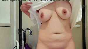 Japanese Milf Masturbates Naked At Entrance