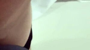 Perverted wife fucks in short shorts showing big breasts and pussy