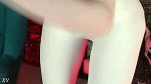 i tease in fitted white leggings webcam