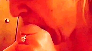 She sneaks into the spare bedroom to give intense blowjob and swallow cum.