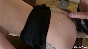 Slim German Teen Fucked in Threesome After Party