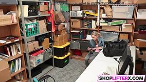 Teen Caught Giving Blowjob To Burglar In Office